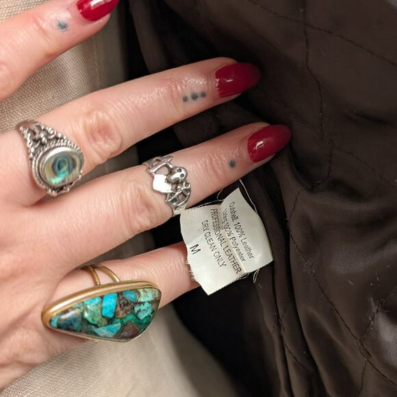 Vintage Brown Suede Penny Lane Jacket Fur Shag Leather Groovy Trench Coat Medium - Picture 13 of 14